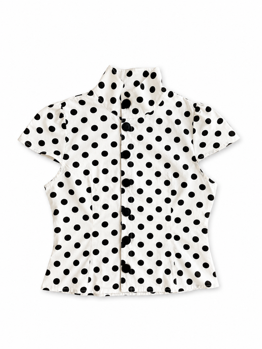 Polka Dot High Neck Top