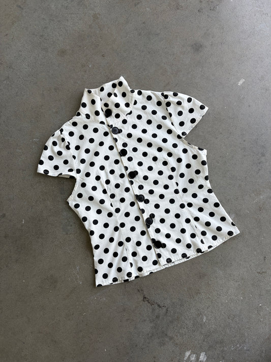 Polka Dot High Neck Top